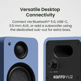 Kanto Yu2 (2nd Gen) 110 W Desktop Computer Speakers with Bluetooth 5.0 (Ice Blue)