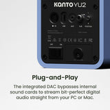 Kanto Yu2 (2nd Gen) 110 W Desktop Computer Speakers with Bluetooth 5.0 (Ice Blue)