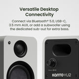 Kanto Yu2 (2nd Gen) 110 W Desktop Computer Speakers with Bluetooth 5.0 (White)