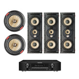 Focal 8" In Wall Speaker Bundle with Marantz NR-1510 Slim 5.2 Channel 4K AV Receiver
