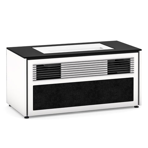Salamander Designs Chameleon Collection Miami 229S Dual Speaker Grill Projector Integrated Cabinet for LG HU85LA Projector (Gloss Warm White)