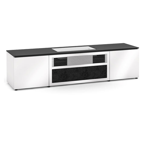 Salamander Designs Chameleon Collection Miami 245S Dual Speaker Grill Projector Integrated Cabinet for LG HU85LA Projector (Gloss Warm White)