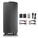 SVS PC-2000 Pro 12 Inch Ported Cylinder Subwoofer with SoundPath Wireless Audio Adapter (Piano Gloss Black)