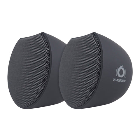 OC Acoustic Newport Plug-in Outlet Speaker with Bluetooth 5.1 and Built-in USB Type-A Charging Port - Pair (Charcoal/Black)