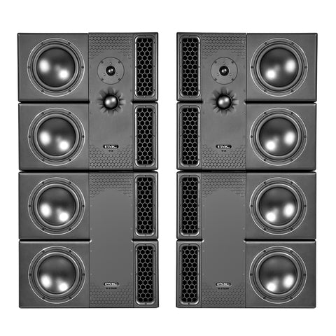 PMC Audio 8-2-XBD Configuration Twin Cabinet 3-Way Active Bookshelf Monitor Speakers - Pair (Black)