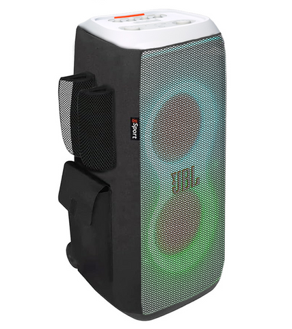 JBL PARTYBOX Stage 320 Portable Party Speaker Bundle with gSport Cargo Sleeve (White)