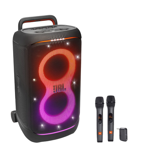 JBL PARTYBOX 520 Portable Party Speaker Bundle w/ Wireless Two Microphone System