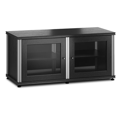 Salamander Designs Synergy 221 Twin AV Cabinet (Black Oak with Aluminum Posts)