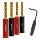 AudioQuest SureGrip 100 Gold Banana Speaker Connectors - 12-Pack