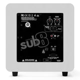 Kanto SUB8 8" Powered Subwoofer Bundle with AudioQuest Jack Russell Subwoofer Cable - 4m (White)
