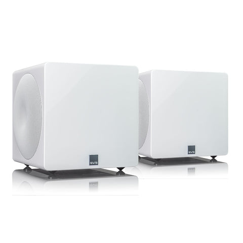 SVS 3000 Micro Sealed Subwoofers with Fully Active Dual 8-inch Drivers - Pair (Pinano Gloss White)
