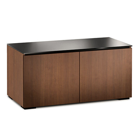 Salamander Chameleon Manhattan 221 Twin AV Cabinet (Medium Walnut Doors, Black Glass Top)