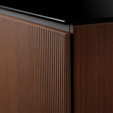 Salamander Chameleon Manhattan 221 Twin AV Cabinet (Medium Walnut Doors, Black Glass Top)