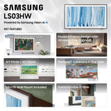 Samsung QN55LS03HWFXZA LS03HW 55 Inch The Frame Pro 4K NeoQLED TV