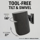 Sanus WSWMU2-B2 Universal Wireless Speaker Mount - Pair