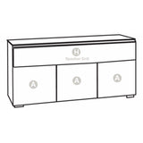 Salamander Designs Chameleon Collection Manhattan 339 Triple Speaker Integrated AV Cabinet (Medium Walnut Doors and Sides, Matte Taupe Glass Top)