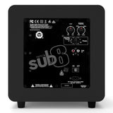 Kanto SUB8 8" Powered Subwoofer Bundle with AudioQuest Jack Russell Subwoofer Cable - 4m (Black)