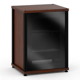 Salamander Designs Synergy 303 Single AV Cabinet (Dark Walnut with Black Glass Doors & Black Posts)