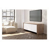 Salamander Designs Chameleon Collection Barcelona 237 Triple AV Cabinet (Natural Walnut with Gloss White Doors)