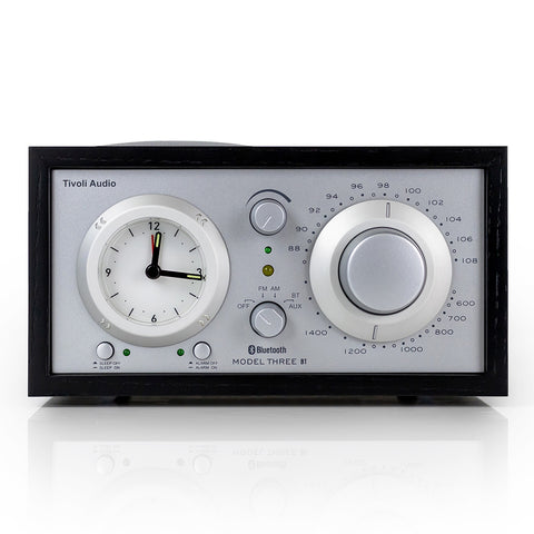 Tivoli Audio Model Three AM/FM Bluetooth Clock Radio with USB Charging Ports (Black Ash/Silver)
