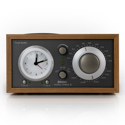 Tivoli Audio Model Three AM/FM Bluetooth Clock Radio with USB Charging Ports (Metallic Taupe/Cherry)