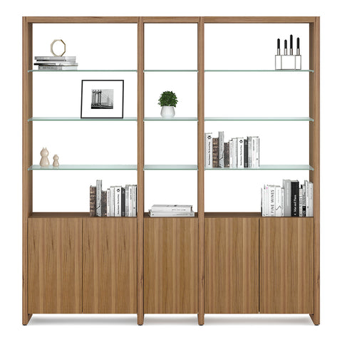 BDI Linea 580212 3-Shelf System 81" Wide (Natural Walnut)