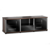 Salamander Designs Synergy 236 Triple AV Cabinet (Dark Walnut with Black Glass & Aluminum Posts)