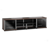 Salamander Designs Synergy 243 Quad AV Cabinet (Dark Walnut with Black Glass Doors & Aluminum Posts)