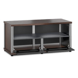 Salamander Designs Synergy 223 Twin AV Cabinet (Dark Walnut with Black Glass & Aluminum Posts)