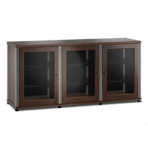 Salamander Designs Synergy 337 Triple Wide AV Cabinet (Dark Walnut with Aluminum Posts)