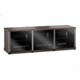 Salamander Designs Synergy 237 Triple AV Cabinet (Dark Walnut with Black Glass & Aluminum Posts)