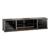 Salamander Designs Synergy 248 Quad AV Cabinet (Dark Walnut with Black Glass Doors and Aluminum Posts)