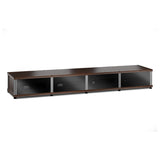 Salamander Designs Synergy 141 Quad AV Cabinet (Dark Walnut with Black Glass Doors & Aluminum Posts)