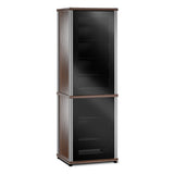 Salamander Designs Synergy 703 AV Cabinet (Dark Walnut with Black Glass Doors & Aluminum Posts)