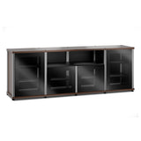 Salamander Designs Synergy 345 Quad AV Cabinet (Dark Walnut with Black Glass & Aluminum Posts)