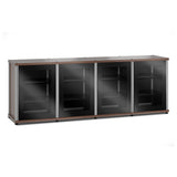 Salamander Designs Synergy 347 Quad AV Cabinet (Dark Walnut with Black Glass Doors & Aluminum Posts)