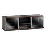 Salamander Designs Synergy 233 Triple AV Cabinet (Dark Walnut with Black Glass & Aluminum Posts)
