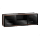 Salamander Designs Synergy 236 Triple AV Cabinet (Dark Walnut with Black Glass & Black Posts)