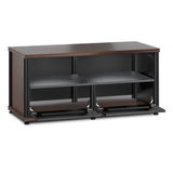 Salamander Designs Synergy 223 Twin AV Cabinet (Dark Walnut with Black Glass & Black Posts)