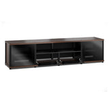 Salamander Designs Synergy 243 Quad AV Cabinet (Dark Walnut with Black Glass Doors & Black Posts)