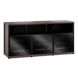 Salamander Designs Synergy 339 Triple AV Cabinet (Dark Walnut with Black Glass & Black Posts)