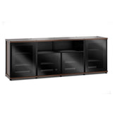 Salamander Designs Synergy 345 Quad AV Cabinet (Dark Walnut with Black Glass & Black Posts)