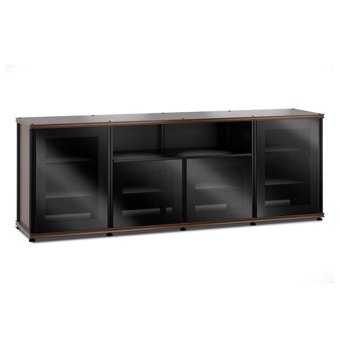 Salamander Designs Synergy 345 Quad AV Cabinet (Dark Walnut with Black Glass & Black Posts)