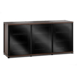 Salamander Designs Synergy 337 Triple AV Cabinet (Dark Walnut with Black Glass & Black Posts)