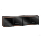 Salamander Designs Synergy 247 Quad AV Cabinet (Walnut with Black Glass Doors & Black Posts)