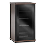 Salamander Designs Synergy 402 AV Cabinet (Dark Walnut with Black Glass Doors & Black Posts)
