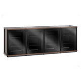 Salamander Designs Synergy 347 Quad AV Cabinet (Dark Walnut with Black Glass Doors & Black Posts)