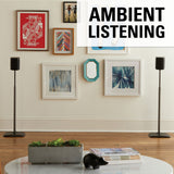 Sanus WSSA2 Height-Adjustable Wireless Speaker Stands for Sonos ONE, PLAY:1, and PLAY:3 - Pair (Black)