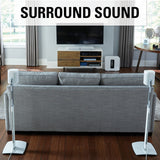 Sanus WSSA2 Height-Adjustable Wireless Speaker Stands for Sonos ONE, PLAY:1, and PLAY:3 - Pair (White)