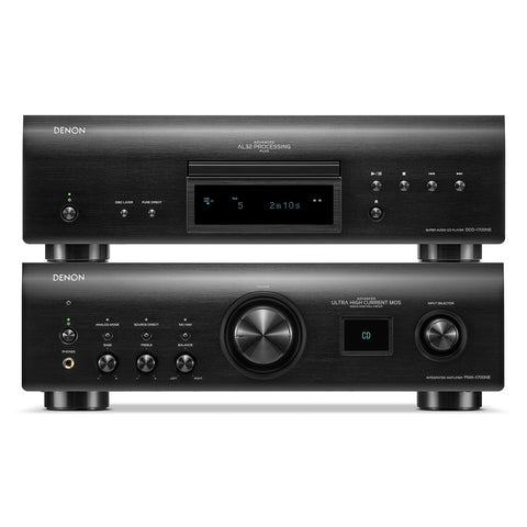 Denon PMA-1700NE 140W Integrated Amp & DCD-1700NE CD/SACD Player (Black)